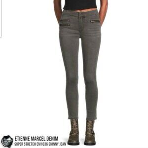 Etienne Marcel Denim Jeans with Zipper Accents Size 26 New Made IN USA Gray